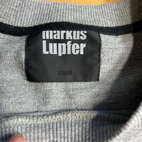 Markus Lupfer Sequin Bananas Gray Sweatshirt Medium Fun Quirky Artsy - Picture 3 of 7